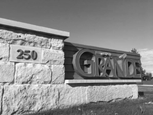 Grande Exterior Sign Black & White